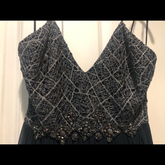 Badgley Mischka Navy gown - Picture 2 of 4